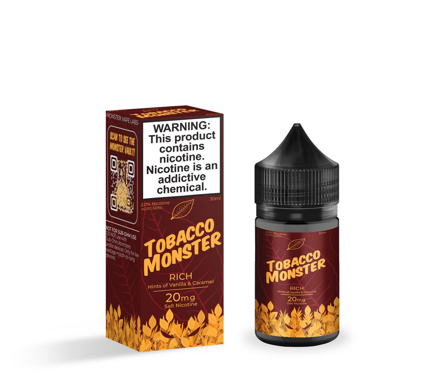 Tobacco Monster Salt Series E-Liquid | 30mL | 20mg | Rich With Packaging