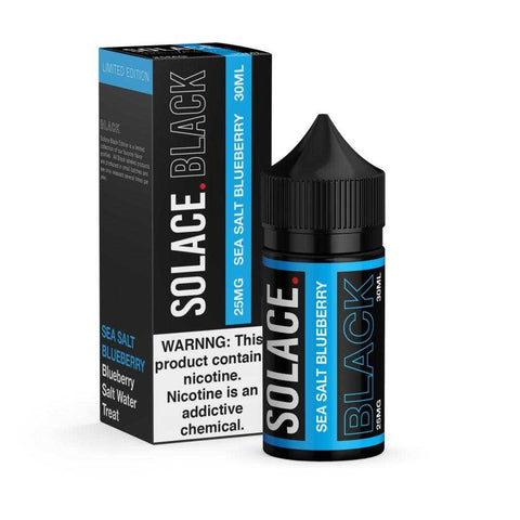 SOLACE BLACK | Sea Salt Blueberry 30ML eLiquid with packaging