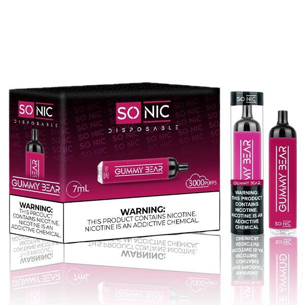 Sonic Disposable 3000-Puffs 7mL gummy bear with packaging