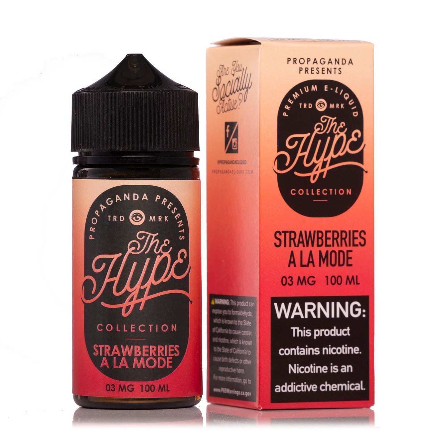 Strawberry A La Mode by The Hype Collection 100ml with packaging