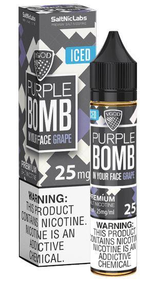 Iced Purple Bomb by VGOD Salt 30mL with packaging