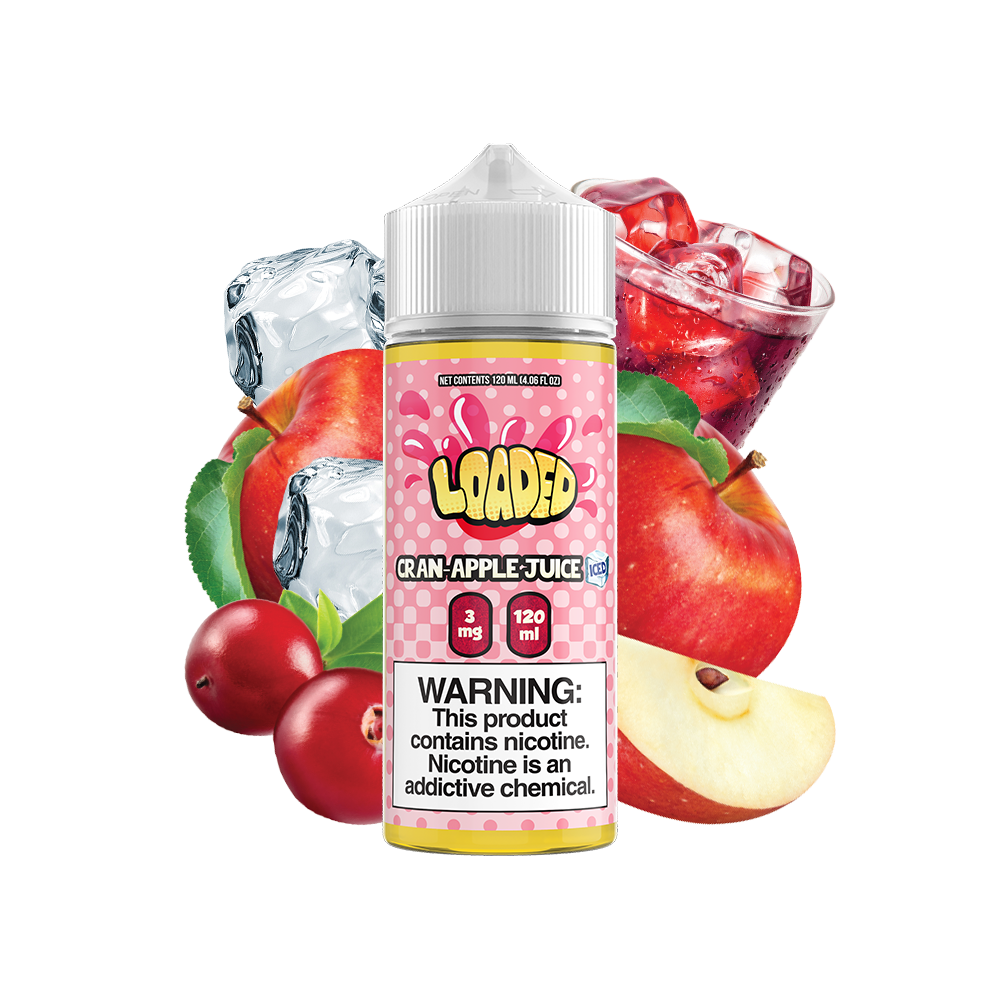 Cran-Apple Juice Iced by LOADED Series 120ml with Background