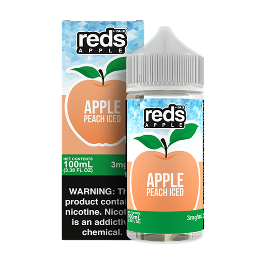 Peach Iced by 7Daze Reds E-Liquid 100mL (Freebase) with packaging