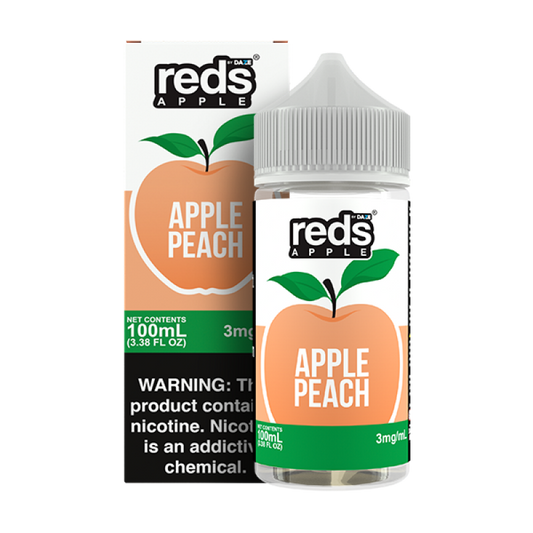 Peach by 7Daze Reds E-Liquid 100mL (Freebase) with packaging