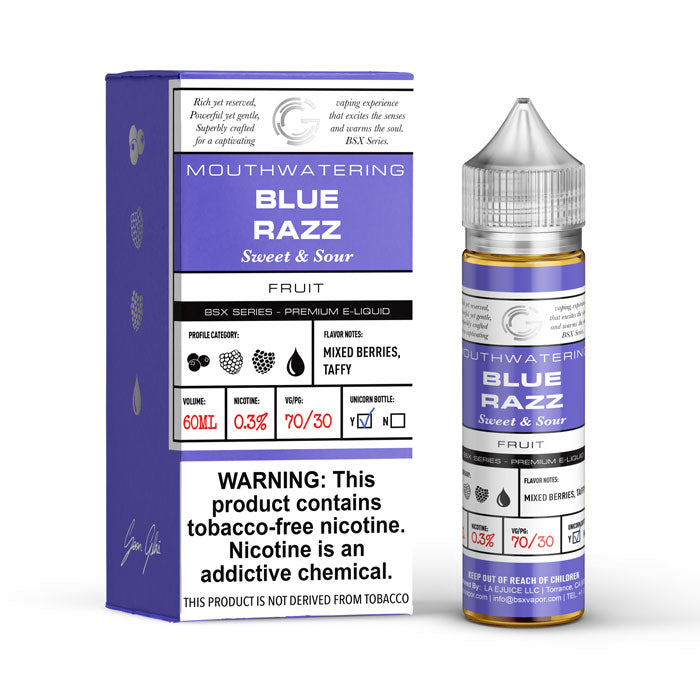 Blue Razz by Glas BSX TFN 60mL with Packaging