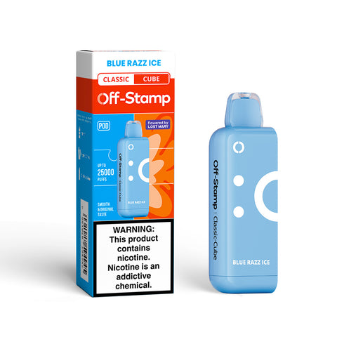 Off Stamp X Cube Disposable POD 18mL 50mg| blue razz ice with packaging