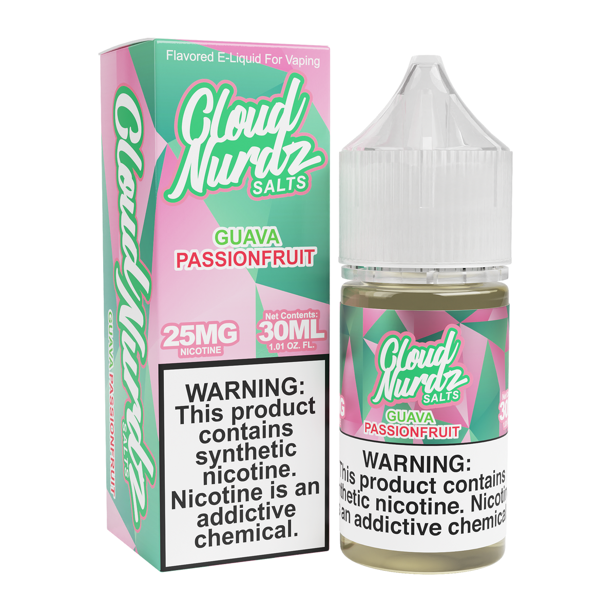 Guava Passionfruit (Pink Guava) by Cloud Nurdz TFN Salt 30mL with packaging