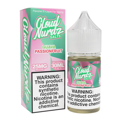 Guava Passionfruit (Pink Guava) by Cloud Nurdz TFN Salt 30mL with packaging