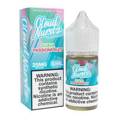 Guava Passionfruit Iced (Pink Guava Iced) by Cloud Nurdz TFN Salt 30mL with packaging