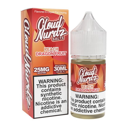 Peach Dragonfruit by Cloud Nurdz TFN Salt 30mL with packaging