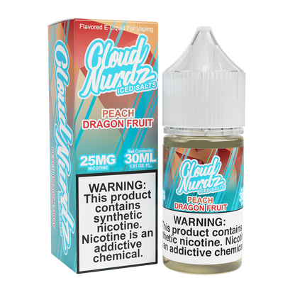 Peach Dragonfruit Iced by Cloud Nurdz TFN Salt 30mL with packaging