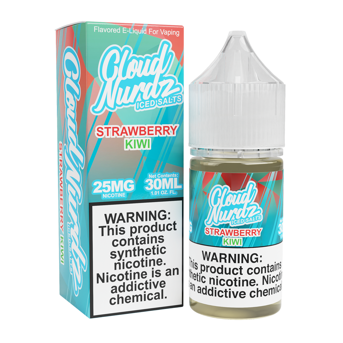 Strawberry Kiwi Iced by Cloud Nurdz TFN Salt 30mL with packaging