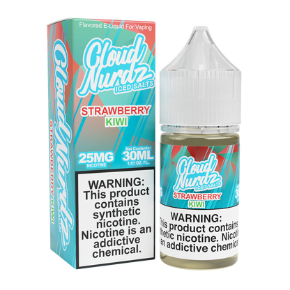 Strawberry Kiwi Iced by Cloud Nurdz TFN Salt 30mL with packaging