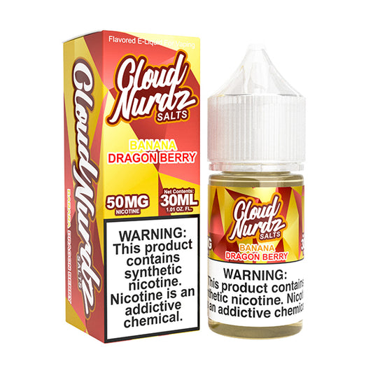 Banana Dragonberry by Cloud Nurdz Salt Series E-Liquid 30mL (Salt Nic) - 50MG with packaging