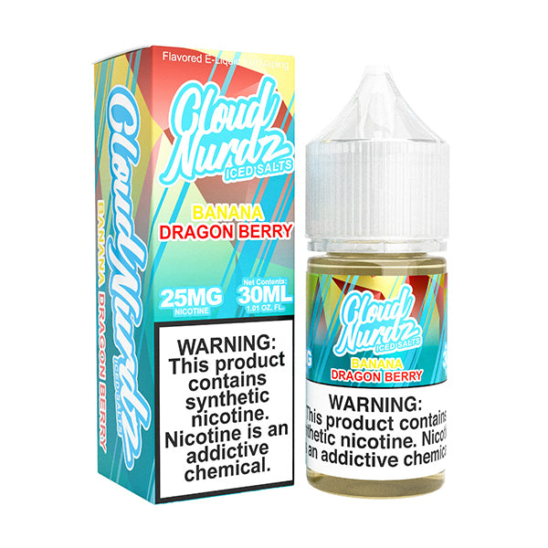 Banana Dragonberry Ice by Cloud Nurdz Salt Series E-Liquid 30mL (Salt Nic) - 25MG with packaging