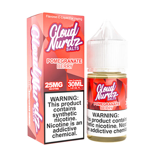 Pomegranate Berry by Cloud Nurdz Salt Series E-Liquid 30mL (Salt Nic) - 25MG with packaging