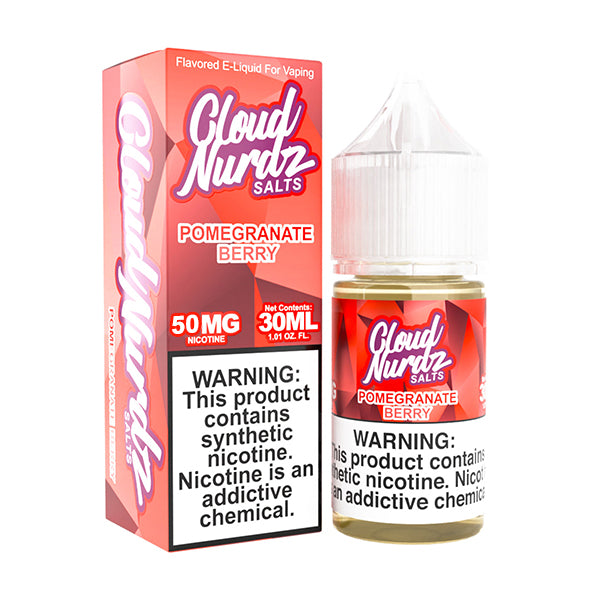Pomegranate Berry by Cloud Nurdz Salt Series E-Liquid 30mL (Salt Nic) - 50MG with packaging
