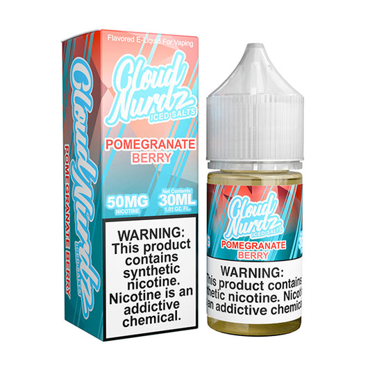 Pomegranate Berry Ice by Cloud Nurdz Salt Series E-Liquid 30mL (Salt Nic) - 50MG with packaging
