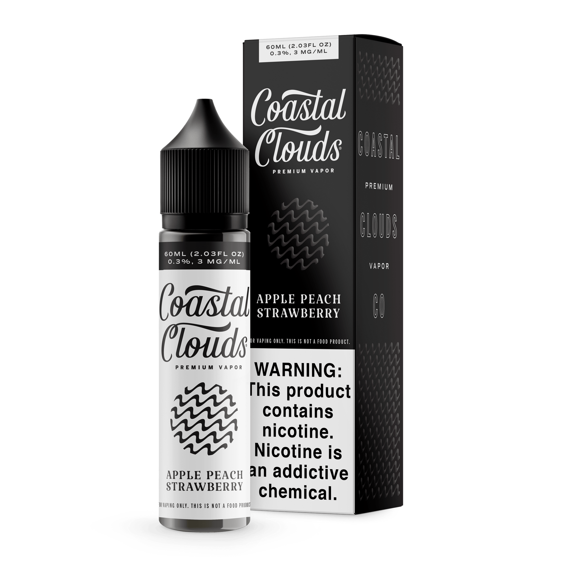 Apple Peach Strawberry by Coastal Clouds Series 60mL with Packaging