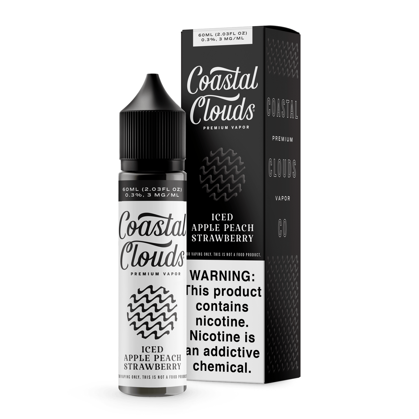 Iced Apple Peach Strawberry by Coastal Clouds Series 60mL with Packaging