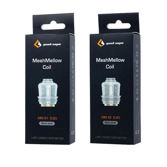 GeekVape MeshMellow MM Coils (3-Pack) group photo with packaging