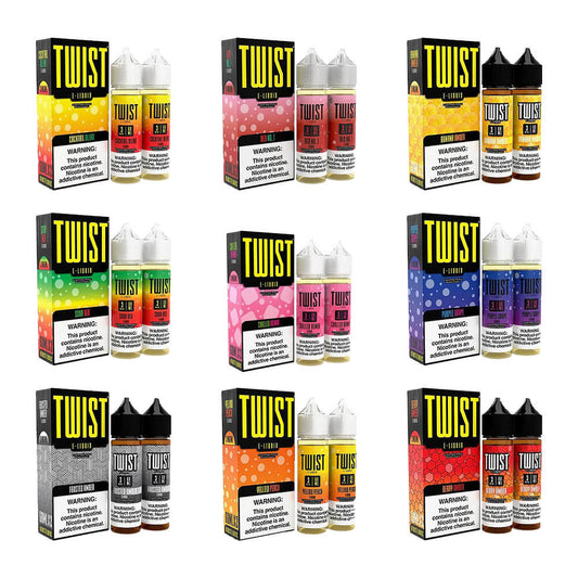Twist Series E-Liquid 120mL – Freebase – 60mL 2-Pack- Group Photo