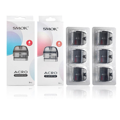 Smok ACRO Replacement Pods | 3-Pack | Group Photo with Packaging