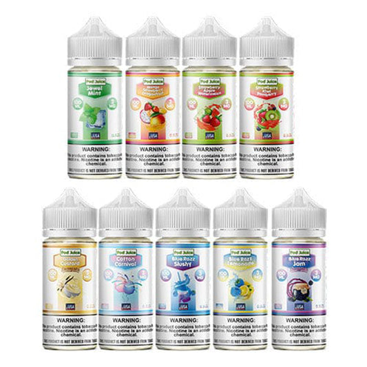  Pod Juice Series’s E-Liquid 100mL (Freebase) Group Photo