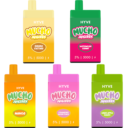 Mucho x Hyve Disposable | 5000 Puffs | 12mL | 50mg | Group Photo