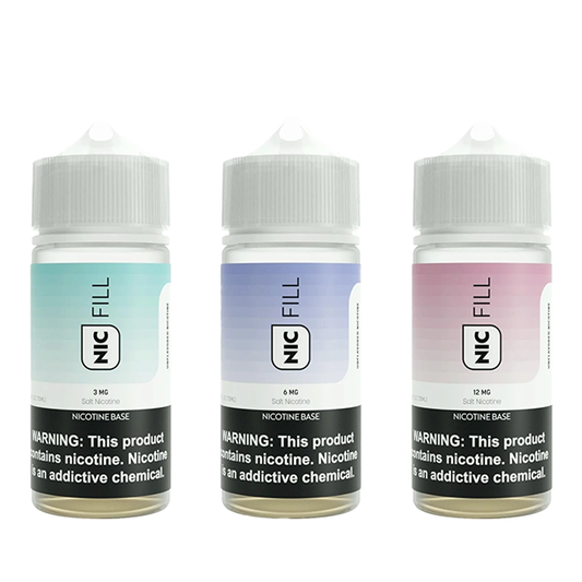 Nic Fill Unflavored Nicotine Concentrate 70mL - Group Photo