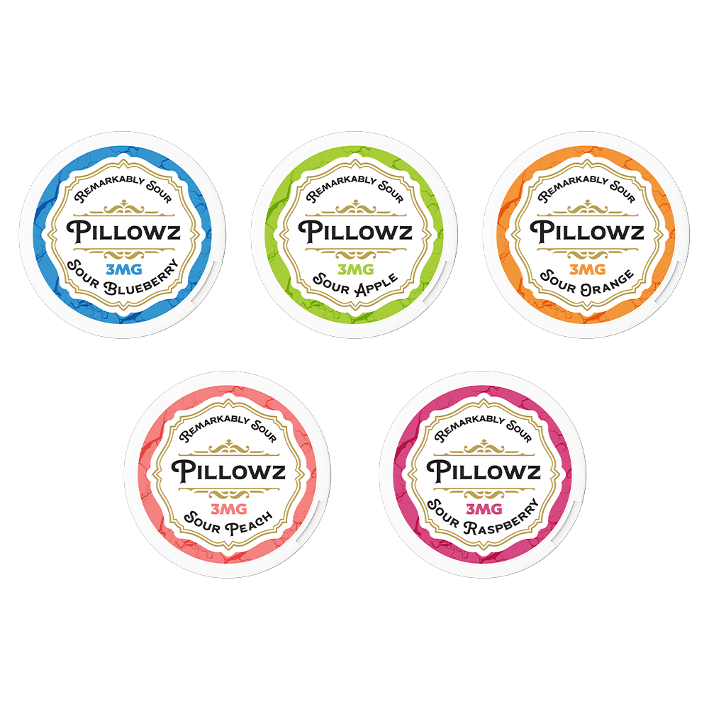 Pillowz TFN Nicotine Pouches (20ct Can)(5-Can Pack) group photo