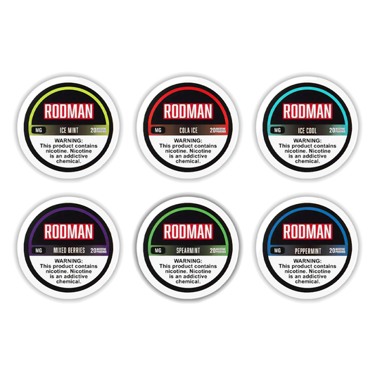 Rodman Nicotine Pouches (20ct Can)(5-Can Pack) Group Photo