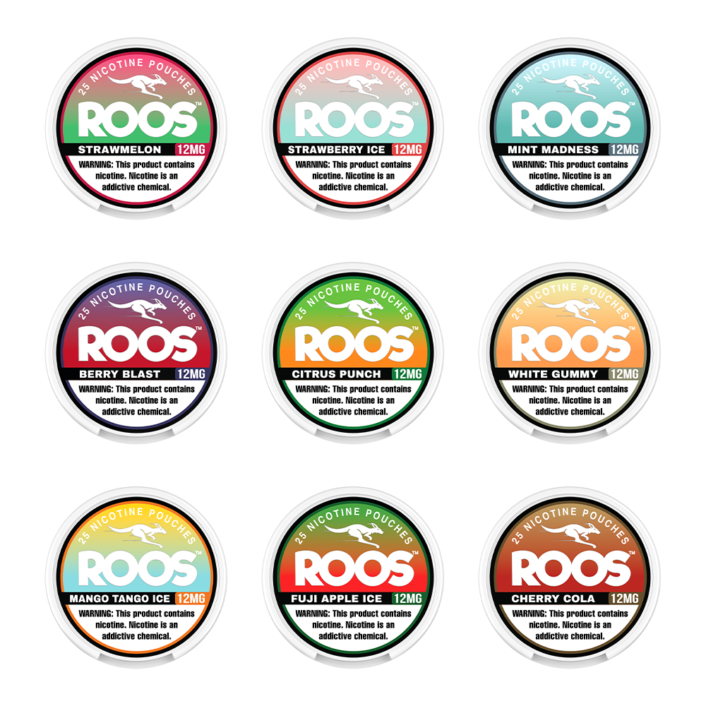 Roos Nicotine Pouches (25ct Can)(5-Can Pack) Group image