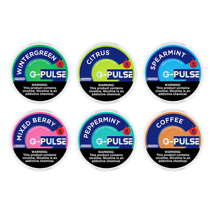 G Pulse Nicotine Pouches (20ct Can) 5pc Display | group photo