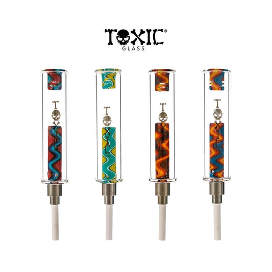 MKGlass (Nectar Collector) TXNC37 Toxic Vivid/Wigwag Nectar Collector With Ceramic Tip | Group Image