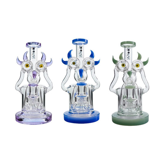 Lookah (Dab Rig) 8″ Recycler Double Inline Percolator Bird Water Pipe (WPC2021) - group photo