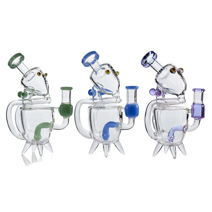 Lookah (Dab Rig) 8″ Recycler Cute Alien Glass Water Pipe (WPC2022) - group photo