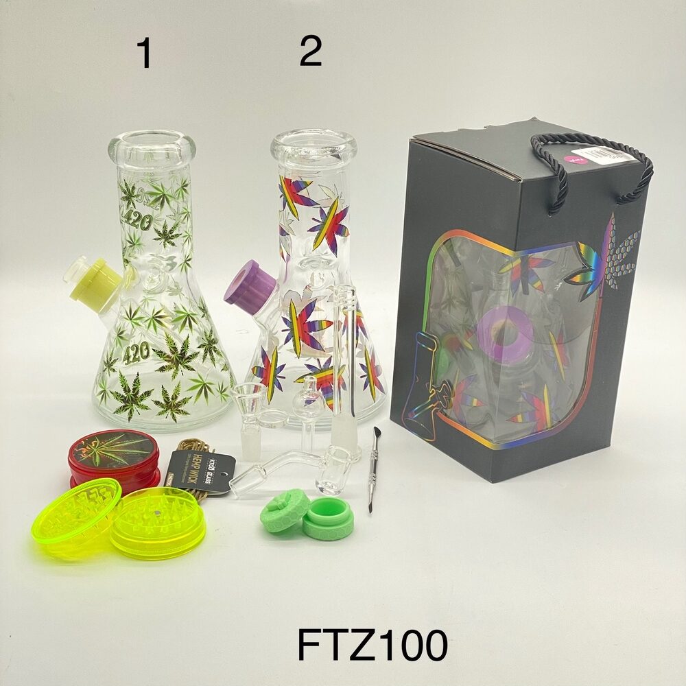 Non branded (Water Pipe) B95 All in One Hemp Design Beaker with Complete Kit