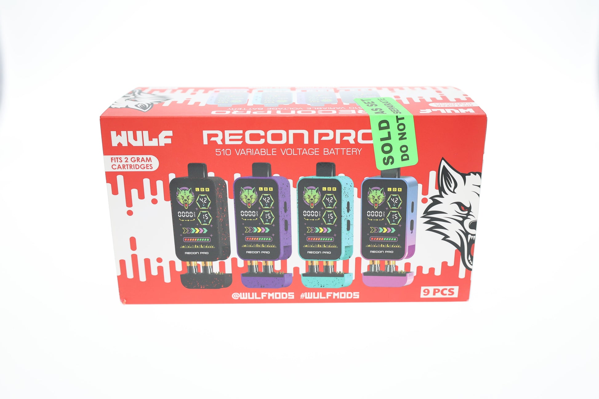 Wulf – DSPLY 9pc- 510BATT Recon Pro Dual Cart with packaging