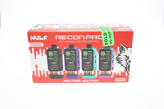 Wulf – DSPLY 9pc- 510BATT Recon Pro Dual Cart with packaging