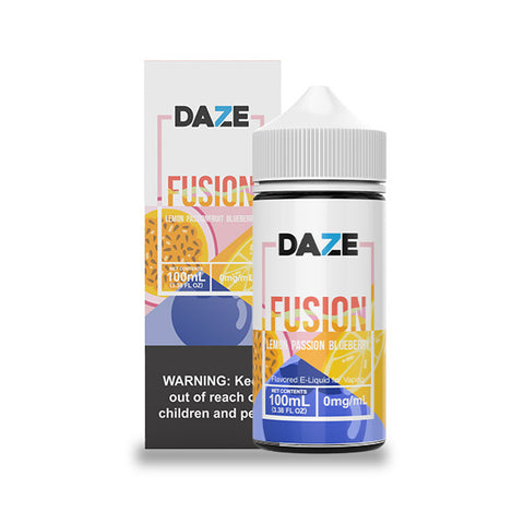 Lemon Passionfruit Blueberry by 7Daze Fusion 100mL with packaging