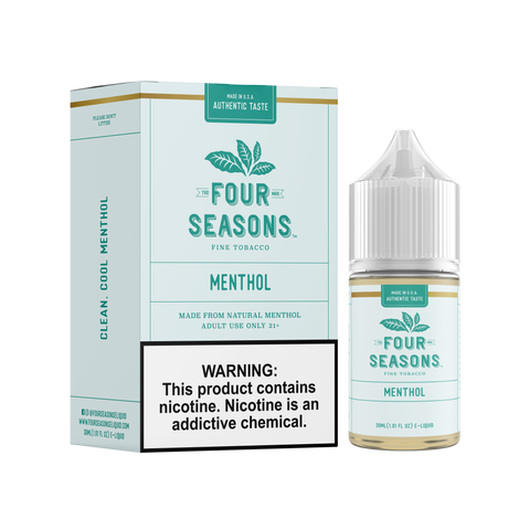 Menthol by Four Seasons Free Base Series 30ML with packaging