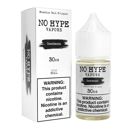 Coco-Bacco by No Hype E-Liquid 30mL Salt Nic bottle with packaging