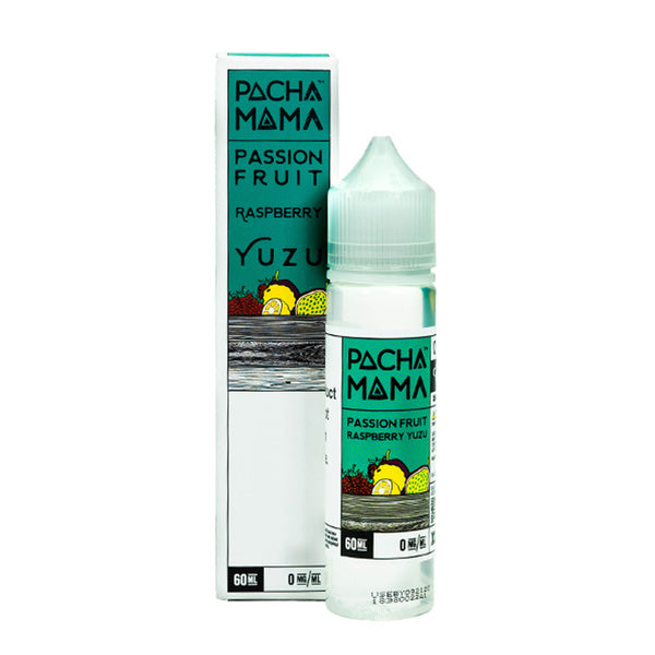 Passion Fruit Raspberry Yuzu by Pachamama eLiquid TFN 60mL with packaging