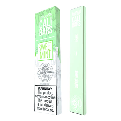 Cali Bars Disposable by Cali Grown | cPuffs | 1.3mL Sweet Mint with Packaging