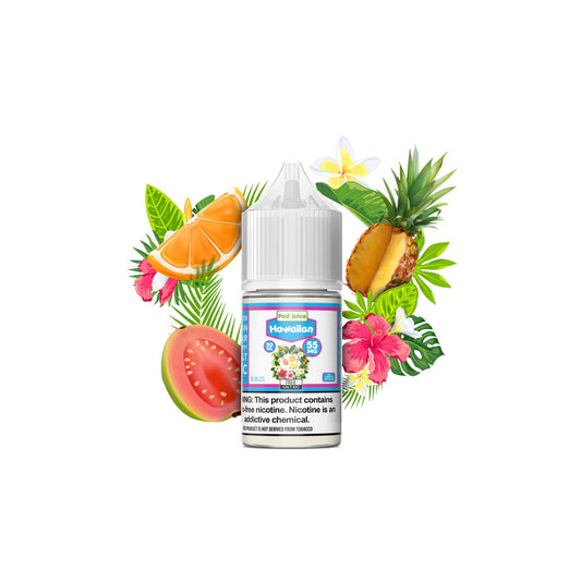 Hawaiian by Pod Juice Salts Series 30mL bottle with background 