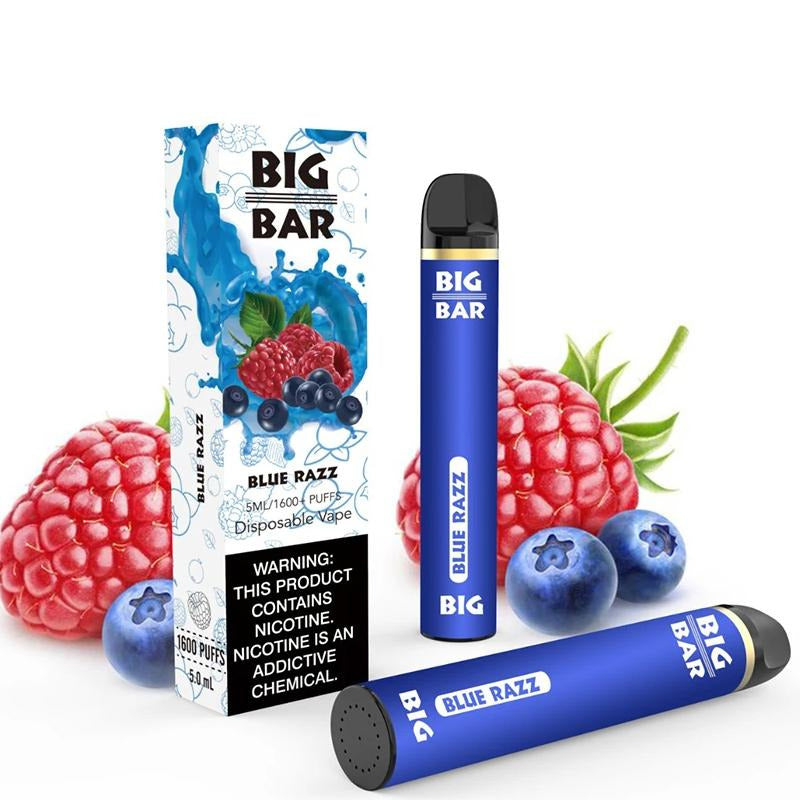 Big Bar Disposable | 1600 Puffs | 5mL Blue Razz with Packaging