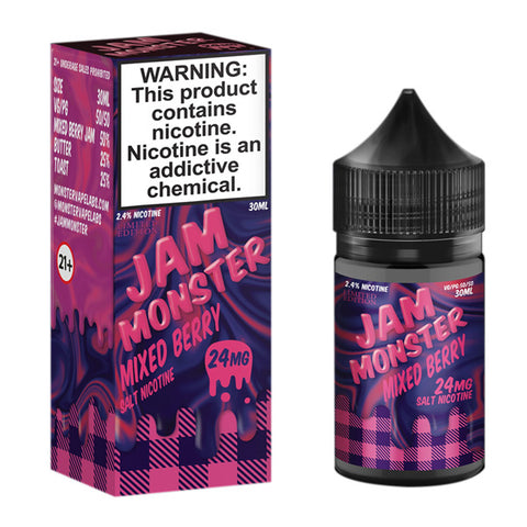 Mixed Berry Jam By Jam Monster Salts Series 30mL with packaging