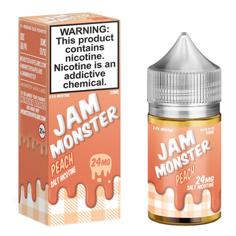 Peach By Jam Monster Salts Series 30mL with packaging