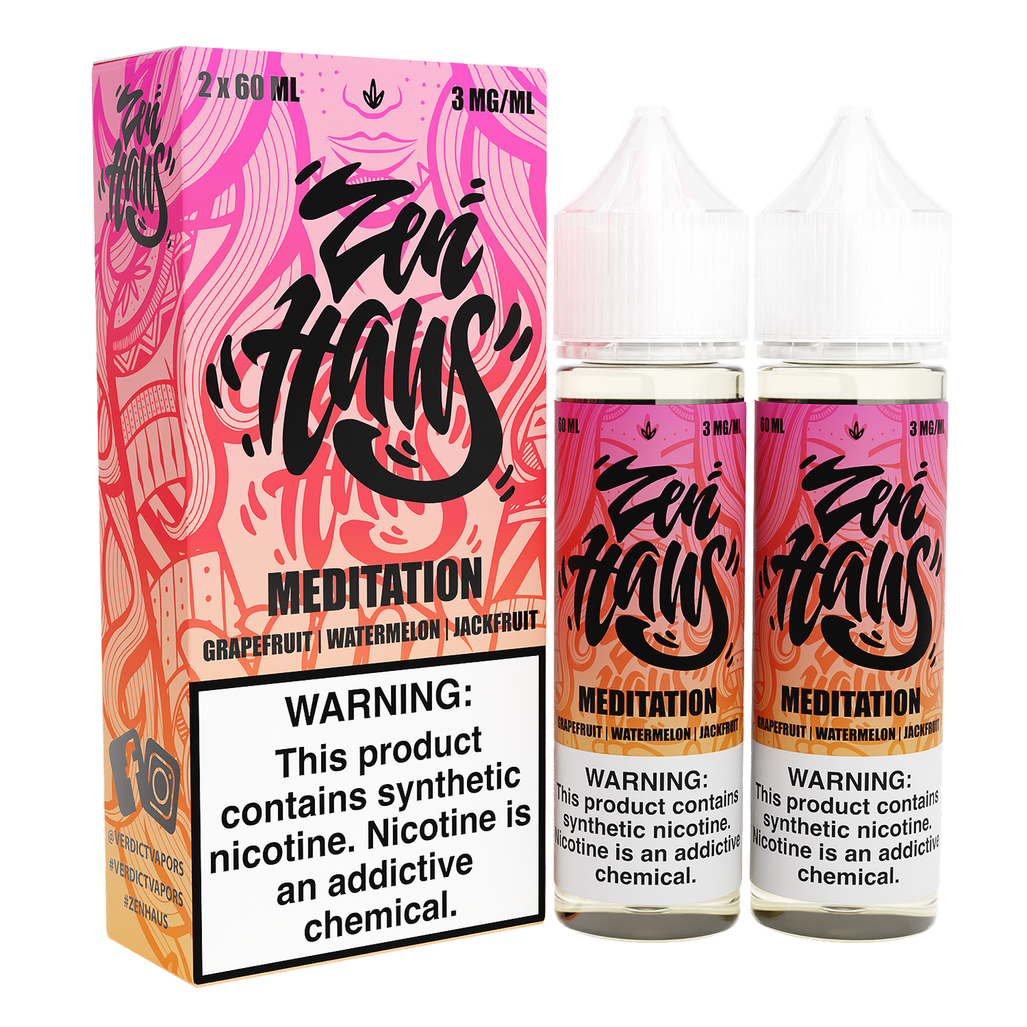 Meditation by ZEN HAUS E-Liquid 2X 60ml with Packaging